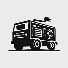   Car Generator Silhouettes in black on a white background