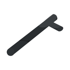 Black police baton icon. Vector