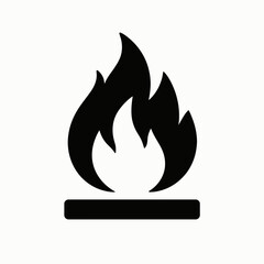  Flammable Silhouettes in black on a white background 