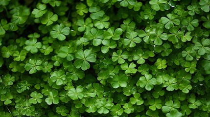 Obraz premium Lush Green Clover Leaf Background Texture
