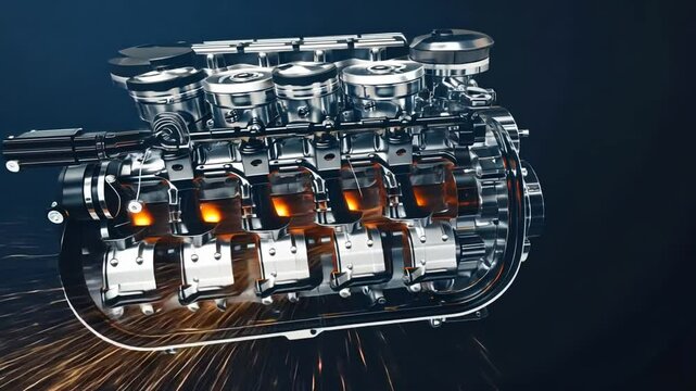 Video of engine pistons.