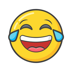 laughing tears emoji icon, laughing tears emoji vector illustration-simple illustration of laughing tears emoji, perfect for laughing tears emoji logos and icons