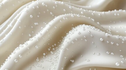 Elegant,  pearlescent fabric draped in soft waves