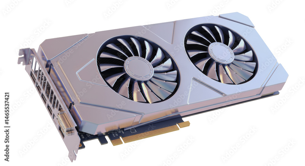 Poster isolated modern graphics card for high-performance computing and gaming
