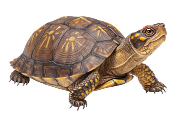 Fototapeta premium common box turtle, isolated on white background, AI Generated by PNG