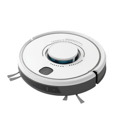 Fototapeta premium Robotic Vacuum Cleaner isolated on transparent background.
