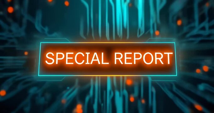 Neon sign that says special report