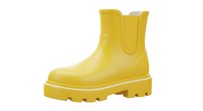 Isolated Yellow Rain Boot Representing Rainy Weather