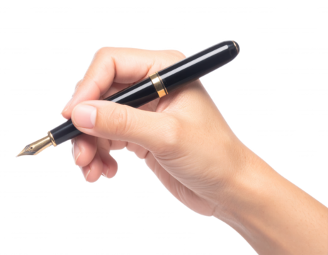 Elegant Hand Writing With a Black Fountain Pen on a Clean White Background - Powered by Adobe