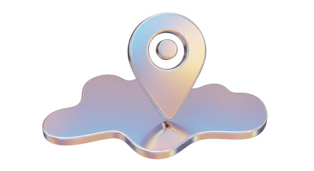 Isolated Map Pointer Representing GPS location