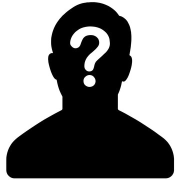 Anonymous Person with Question Mark Over Face. Unknown Identity, Mystery Profile, User Placeholder, Confidentiality, Missing Information, Private Account, or Undisclosed Character in Digital or Psycho