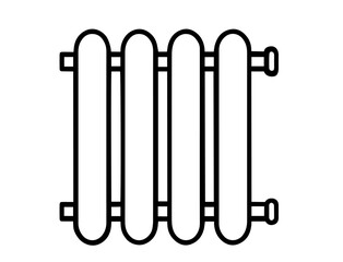 Classic Radiator with Vertical Heating Sections. Warm Heater Unit for Indoor Temperature, Home Heating System, Winter Comfort, Central Heating, Energy Efficiency and Thermal Regulation