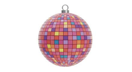 Isolated Disco Ball with Colorful Squares