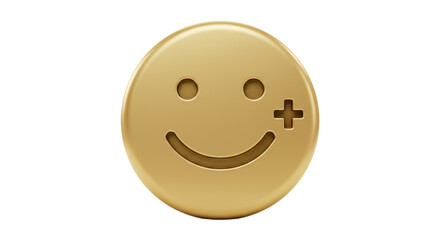 Isolated Smiling Face with Plus Sign