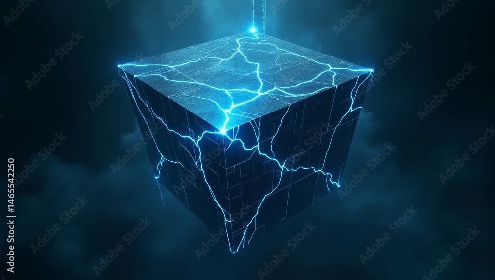 Poster futuristic monolith of system logic – great for software presentations and risk analysis