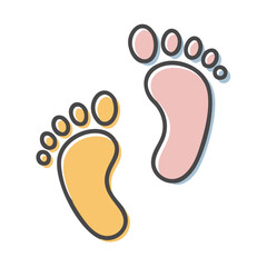 mom and child s footprints icon, mom and child s footprints vector illustration-simple illustration of mom and child s footprints, perfect for mom and child s footprints logos and icons
