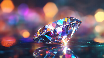 Macro shot of a flawless diamond under a jewelerâs loupe.