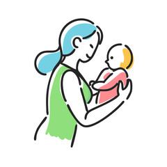 mother and child icon, mother and child vector illustration-simple illustration of mother and child, perfect for mother and child logos and icons
