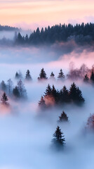 Silent Embrace of Fog: A Mystical Transformation of the Ordinary Landscape into an Ethereal Realm