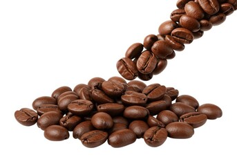 Naklejka premium Fresh roasted aroma arabica coffee beans isolated on white background