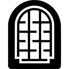 black and white window