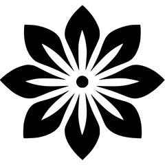 black and white flower