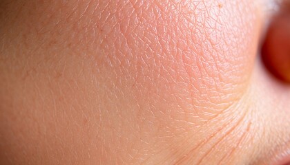 Close-up of human skin texture with natural highlights  