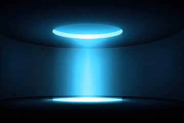 Abstract space with glowing hole beam of light illuminating void Futuristic minimal design