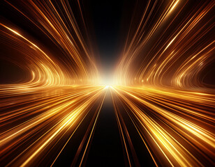golden light trails abstract space energy flow futuristic background
