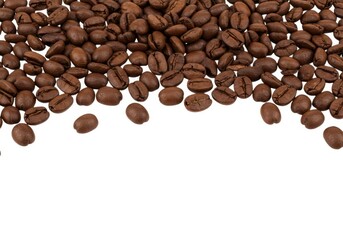 Naklejka premium Roasted coffee beans background aroma caffeine drink ingredient