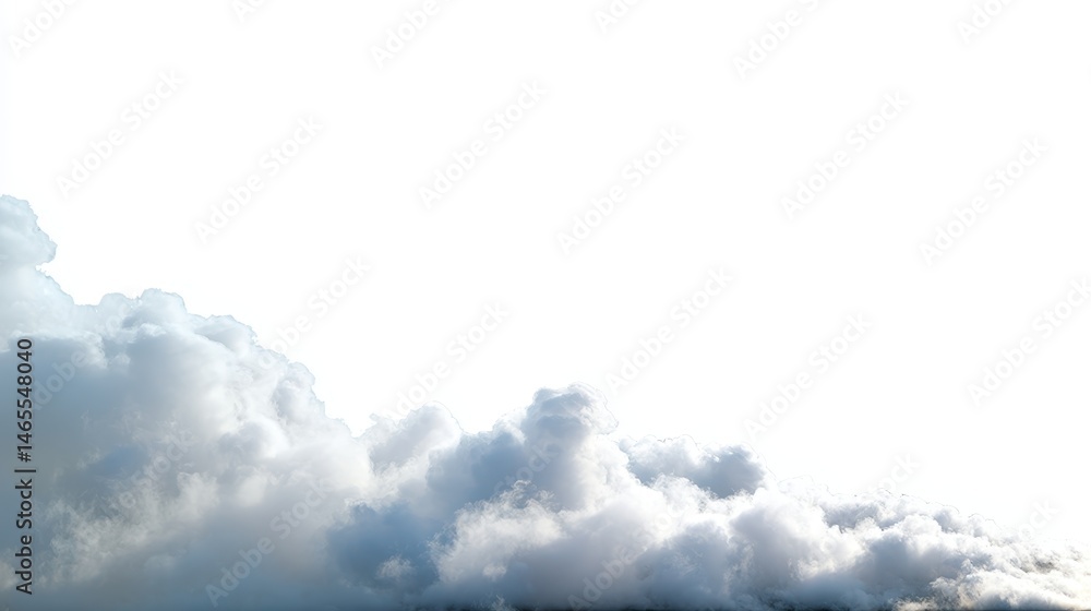 Poster a delicate plume of soft white mist ascends and gradually fades into a bright background, offering a