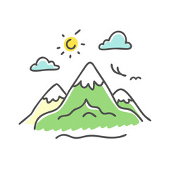 peaceful mountain icon, peaceful mountain vector illustration-simple illustration of peaceful mountain, perfect for peaceful mountain logos and icons