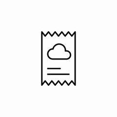 cloud services receipt icon sign vector