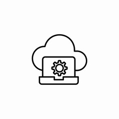cloud settings laptop icon sign vector