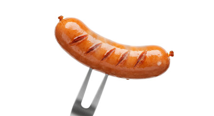Isolated Grilled Sausage on Fork