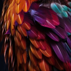 Obraz premium Vibrant feather texture close-up