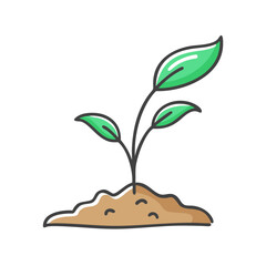 plant sprouting icon, plant sprouting vector illustration-simple illustration of plant sprouting, perfect for plant sprouting logos and icons