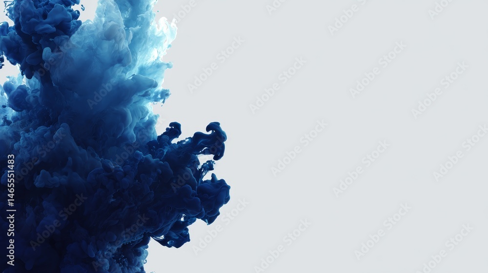 Aufkleber deep indigo paint creates a vibrant splash on a white canvas, showcasing bold energy and artistic fl