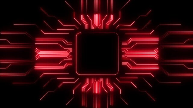 Background covered in gloving electronic circuits. Texture.