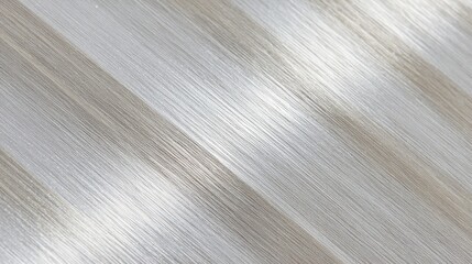 Brushed aluminum surface highlights fine linear grains reflecting light diagonally, offering a sleek look with ample copy space on the right side for custom designs