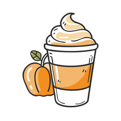 pumpkin spice latte icon, pumpkin spice latte vector illustration-simple illustration of pumpkin spice latte, perfect for pumpkin spice latte logos and icons