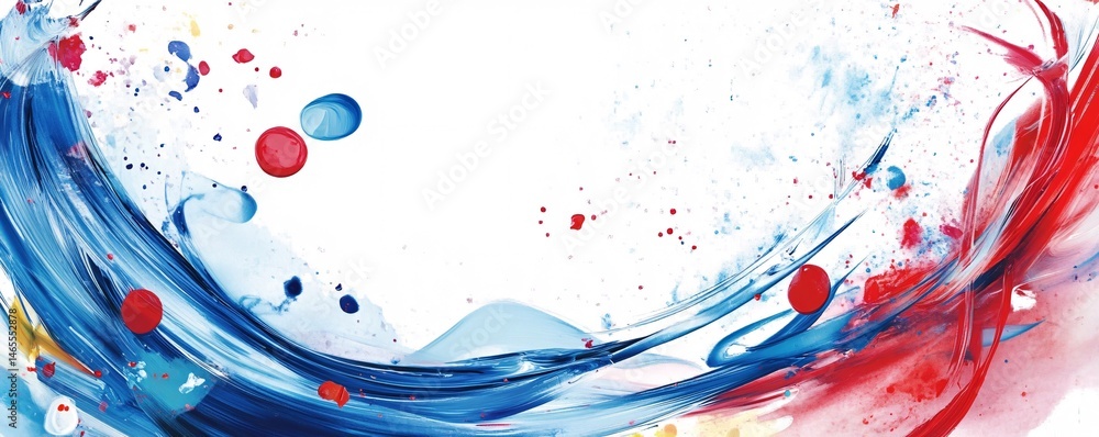 Aufkleber colorful abstract painting with dynamic swirls and splashes