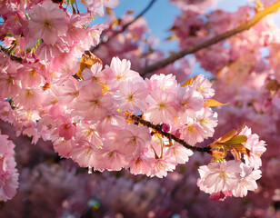 Obraz premium blossom an array of pink cherry blossoms in full bloom bathed in soft sunlight