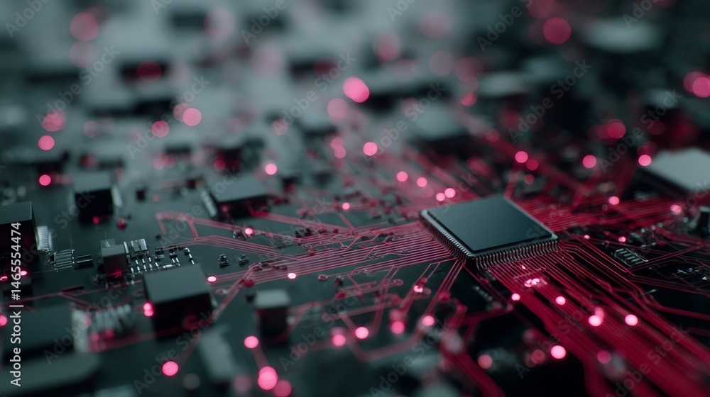 Aufkleber a close-up shot reveals glowing neural circuits radiating against a vibrant tech-inspired backdrop, 