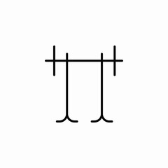 gym bars icon sign vector