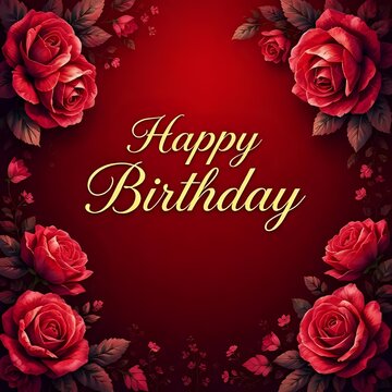 GHappy birthday reeting card with roses