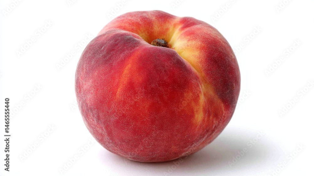 Aufkleber a single ripe peach with fuzzy skin is displayed in a close-up view, emphasizing its vibrant color a