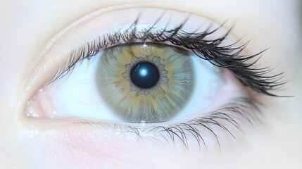 Close Up Macro Shot of a Human Eye Iris Green Hazel