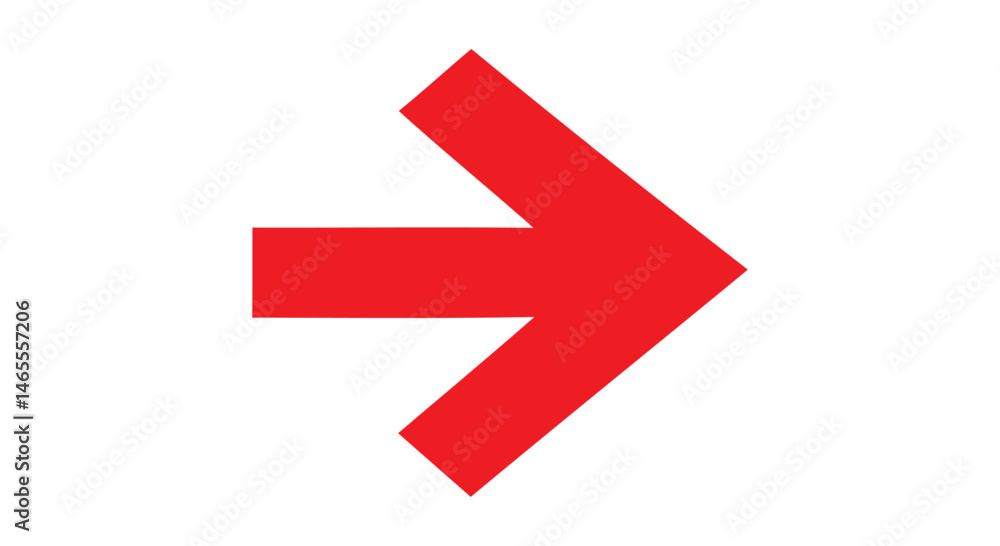 Aufkleber red right arrow,red arrow pointing right,red arrow illustration isolated,right-pointing minimalist a