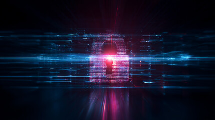 This powerful image depicts a cyber attack attempt on quantum-secured financial transactions, where a glowing digital firewall stands resilient against persistent hacking attempts. Generative AI